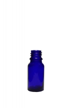 Blauglasflasche 10ml, Mündung DIN18  Lieferung ohne Verschluss, bei Bedarf bitte separat bestellen.